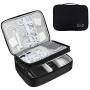 KALIM Cable Organizer Bag, Waterproof Electronic Accessories Soft Case, Traveling Wire Bag for iPad Mini Cables Phone Chargers Adapter Flash Hard Drive and More(Large/Black)