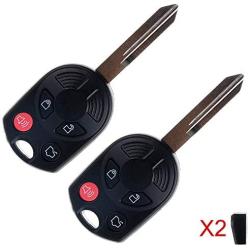 ECCPP Replacement fit for Uncut Keyless Entry Remote Key Fob Ford Flex/Focus/Fusion OUCD6000022 (Pack of 2)