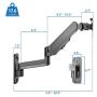 Mount-It! Monitor Wall Mount with Full Motion Gas Spring Arm | Height Adjustable Bracket for Flat Panel Screens Up to 32'' | Fits VESA 75 and 100, 17.6 Lbs Capacity, Black