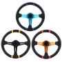 Bewinner 2 Color 350mm/14in Racing Steering Wheel, Universal Aluminum Frame Leather Car Steering Wheel with a Standard 6-Bolt Racing hub Adapter(Orange)