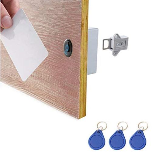 ETEKJOY RFID Electronic Cabinet Lock Hidden DIY for Wooden Cabinet Locker Drawer Cupboard (Gray)
