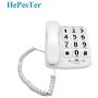 HePesTer P-02 Amplified Large Button Corded Phone for Senior Home Landline Telephone Wall Mountable Elderly Phones for Low Vision(White)