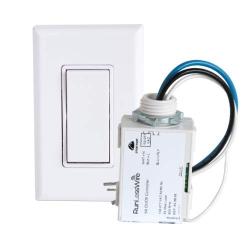 RunLessWire Simple Wireless Switch Kit, Self-Powered Rocker Switch, No Wire Light Control Kit