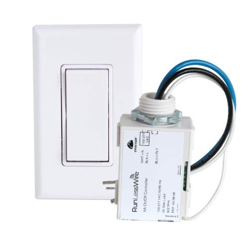 RunLessWire Simple Wireless Switch Kit, Self-Powered Rocker Switch, No Wire Light Control Kit