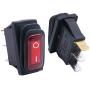 Taiss 2Pcs Waterproof Red Lighted Car I/O SPST 3 Pin 2 Position AC 250V/15A, 125V/20A Rocker Toggle Switches KCD3-101NW-I/O