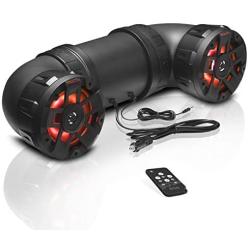 BOSS Audio Systems ATV8BRGB ATV UTV Weatherproof Sound System - 8 Inch Speakers, 1.5 Inch Tweeters, Built-in Amplifier, Bluetooth, Multi-Color Illumination, Easy Installation for 12 Volt Vehicles