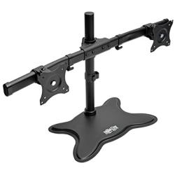 TRIPP LITE DDR1327SDD Dual Monitor Mount Stand, Swivel & Tilt, 13-27 Inch Flat Screen Displays, Desktop Mount, Black