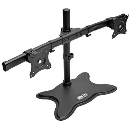 TRIPP LITE DDR1327SDD Dual Monitor Mount Stand, Swivel & Tilt, 13-27 Inch Flat Screen Displays, Desktop Mount, Black