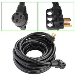 SCITOO 50Foot 50AMP RV Extension Cord Power Supply Cable for Trailer Motorhome Camper with Handle Black