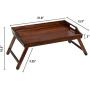 Rossie Home Media Bed Tray with Phone Holder - Fits Up To 17.3 Inch Laptops and Most Tablets - Espresso Bamboo - style No. 78112