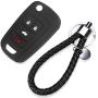 4 Buttons Remote Key Silicone Rubber Keyless Entry Shell Case Fob and Key Skin Cover fit for Chevrolet Camaro Cruze Volt Equinox Spark Malibu Sonic Buick for Opel (BLACK)