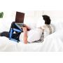Ergonomic Portable Laptop Stand Table Desk Foldable Lap Tray for Bed Sofa Fully Adjustable Height and Angle Laptop Riser with USB Fans for Work from Home or Travel (Blue)