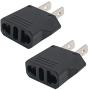 US Plug Adapter, Small European to US Plug Adapter, Black European to American Outlet Plug Adapter, EU to US Adapter, Fireproof Safe Europe/Asia to USA/Canada Travel Power Plug Adapter (2-pack)
