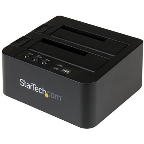 StarTech.com USB 3.1 (10Gbps) Hard Drive Duplicator Dock for 2.5'' & 3.5'' SATA SSD HDD + 4Kn - USB/ USB-C [Thunderbolt 3 Compatible] Cloner (SDOCK2U313R),Black