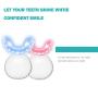Inductive Charging Tooth whitening System Teeth Bleaching Light-Accelerated BleachingTrays Kit with 16 Powerful Red/Blue LED Lights (White)