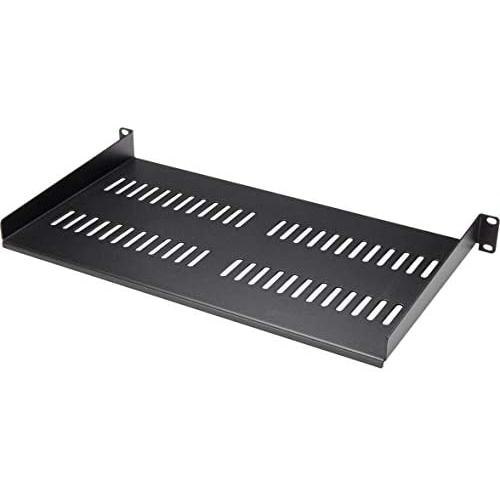 StarTech.com 1U Vented Server Rack Cabinet Shelf - 10in Deep Fixed Cantilever Tray - Rackmount Shelf for 19'' AV/Data/Network Equipment Enclosure with Cage Nuts & Screws - 44lbs capacity (CABSHELFV1U)