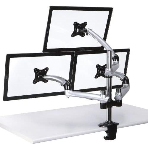 Cotytech Triple Monitor Desk Mount Spring Arm Clamp Base - Silver (DM-GST13-C50)