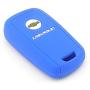 iSaddle Silicone Protecting Vehicle Remote Start Key Case Cover Fob Holder for Chevrolet Camaro Cruze Equinox Malibu Orlando Sonic (Dark Blue Color)