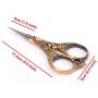 BIHRTC Vintage European Style Scissors Stainless Steel for Cross Stitch Cutting Embroidery Sewing Handcraft Craft Art Work DIY Tool(Red Copper)