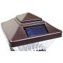 18 Pack Brown Outdoor Garden 4 x 4 Solar LED Post Deck Cap Square Fence Light Landscape Lamp Lawn PVC Vinyl Wood