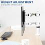 VIVO White Single 13 to 27 inch LCD Monitor Desk Mount Stand, Fully Adjustable, Tilt, Articulating, Holds 1 Screen with VESA up to 100x100mm STAND-V001W
