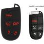 Auovo Smart Key Fob Cover Case Accessories for Chrysler 300 Grand Cherokee Renegade Compass for Dodge Charger Challenger Journey Durango 5 Buttons Keyless Entry Remote(Silicone, 2pcs)