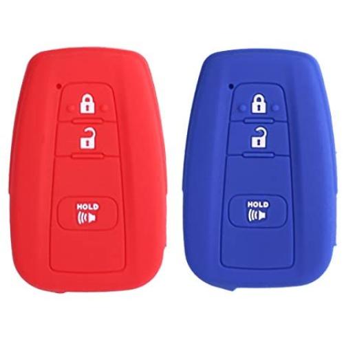 2Pcs XUHANG Sillicone key fob Skin key Cover Remote Case Protector Shell for 2016 2017 Prius 2018 2019 C-HR Smart Remote red blue 2Pcs XUHANG Sillicone key fob Skin key Cover Remote Case Protector Shell for 2016 2017 Prius 2018 2019 C-HR Smart Remote red blue