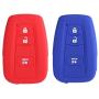 2Pcs XUHANG Sillicone key fob Skin key Cover Remote Case Protector Shell for 2016 2017 Prius 2018 2019 C-HR Smart Remote red blue 2Pcs XUHANG Sillicone key fob Skin key Cover Remote Case Protector Shell for 2016 2017 Prius 2018 2019 C-HR Smart Remote red blue