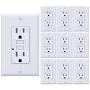 [10 Pack] BESTTEN 15 Amp GFCI Outlet, Tamper-Resistant (TR) GFI Receptacle with LED Indicator, Wallplate Included, ETL Certified, White