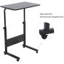 Standing Desk Adjustable Laptop Desk with Tablet iPad Slot Portable Desk for Laptop with Wheels Mobile Workstation Stand up Desks for Home Office (Black)