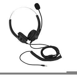 Corded Headset for Call Center, Corded Telephone Headset Desk Phone Headphones with Noise canceling Microphone for Telephone Counseling Service, Office Landline Phones, Desktop Box(3.5 mm (Optional)