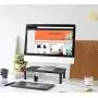 Urban Deco Computer Monitor Stand Riser 3 Height Adjustable Monitor Riser, Metal Rust-proof Desk Monitor Stand for Laptop/Printer/PC, 50Lbs Loading Capacity Pc Desktop Monitor Stand (BlACK-1pack)
