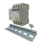 Electrodepot 60 Amp 4 Pole Normally Open Contactor, 110-120V Coil, Motor Load 40A, Lighting 63A Bundle with Slotted Steel Zinc Plated DIN Rail, 35 Millimeters x 6 Inches – 1 Piece with 2 Number 10 Screws