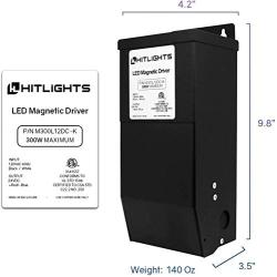 HitLights 300 Watt Dimmable Driver, Magnetic LED Driver - 110V AC-24V DC Transformer. Made in The USA. Compatible with Lutron and Leviton for LED Strip Lights, Constant Voltage LED Products