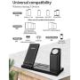 MANKIW Wireless Charging Station 3 in 1 Fast Charging Station for Apple iWatch AirPods Pro, Wireless Charging Stand Compatible for iPhone 11/11Pro/11Pro Max/XR/Xs/Xs Max/X/8/8Plus(Black)