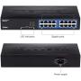 TRENDnet - TEG-S16DG 16-Port Unmanaged Gigabit GREENnet Desktop Metal Switch, TEG-S16DG, Ethernet Splitter, Ethernet/Network Switch, 16 x 10/100/1000 RJ-45 Ports, 32 Gbps Forwarding Capacity, Lifetime Protection Black