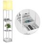 SUNMORY Shelf Floor Lamp with 3-Way Dimmable LED Bulb,Standing Lamp by Solid Wood with 2 USB Ports & 1 Power Outlet & 1 Drawer，Corner Storage Standing Bookshelf Lamp for Bedroom and Living Room