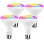 Smart Light Bulb, TECKIN LED RGB Color Changing 2.4G(Not 5G),E27 100W 1300LM Equivalent Compatible with Alexa and Google Home, 2900K-6000K BR30 WiFi Light Blubs(13W), 4 Pack