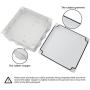 LeMotech ABS Plastic Dustproof Waterproof IP65 Junction Box Universal Electrical Project Enclosure White 7.9 x 7.9 x 3.1 inch (200 x 200 x 80 mm)