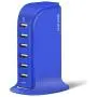 Aduro 40W 6-Port USB Desktop Charging Station Hub Wall Charger for iPhone iPad Tablets Smartphones with Smart Flow (Blue)