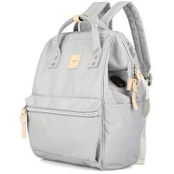 Himawari Travel School Backpack with USB Charging Port 15.6 Inch Doctor Work Bag for Women&Men College Students(1881-Grey)