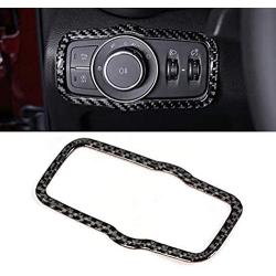 Interior Head Light Lamp Switch Button Cover,Carbon Fiber Headlight Switch Button Cover Trim Fits for Alfa Romeo Giulia 17-19