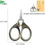 BIHRTC Mini Scissors Thread Scissors Embroidery Scissors Sharp Stainless Steel Tip Scissors for Manual Sewing Handicraft DIY Tool Arlt Work Needlepoint Crochet Bronze Scissors