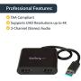 StarTech.com USB 3.0 to Dual HDMI Adapter - 4K 30Hz - External Video & Graphics Card - Dual Monitor Display Adapter - Supports Windows (USB32HD2), Black