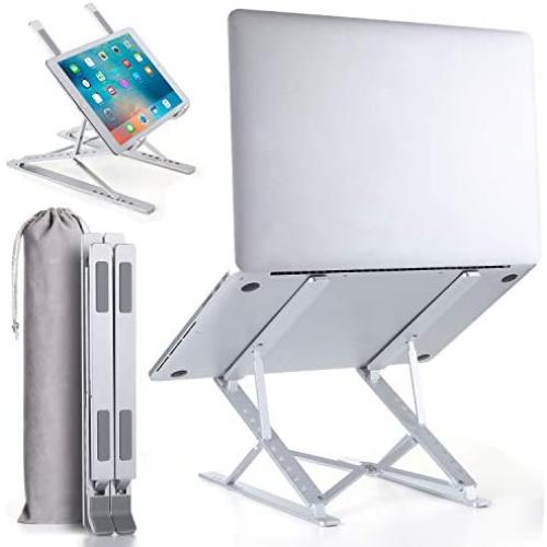 Homelux Theory Portable Laptop Stand Double Layer 6+9 Levels Adjustable Ergonomic Portable Aluminum Laptop Desk, Lightweight Foldable Laptop Stand for MacBook Air Pro,Dell,HP,Acer & More up to 15.6”