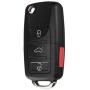 Olivine Auto Flip Folding Remote Key Shell for VW Volkswagen Jetta Passat Golf Beetle Rabbit GTI CC EOS Replacement with Logo Car Key Shell Case (1PCS)