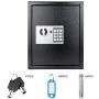 40 Keys Steel Safe Cabinet with Digital Lock - Electronic Key Safe Wall Mount with Drop Slot for Key Returns and Safe Storage - Black