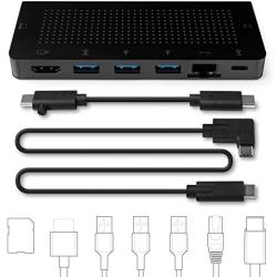 Twelve South StayGo | USB-C Hub for Type C MacBooks, Laptops and iPad Pro with included 1 meter desktop cable + stowable travel cable for Home, Office & Travel