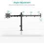 WALI Dual LCD Monitor Fully Adjustable Desk Mount Stand Fits 2 Screens up to 27 inch, 22 lbs. Weight Capacity per Arm (M002), Black WALI Dual LCD Monitor Fully Adjustable Desk Mount Stand Fits 2 Screens up to 27 inch, 22 lbs. Weight Capacity per Arm (M002), Black