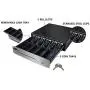 HK SYSTEMS 16'' Heavy Duty Black Manual Push Open Cash Drawer with 5Bill/5Coin Stainless Steel